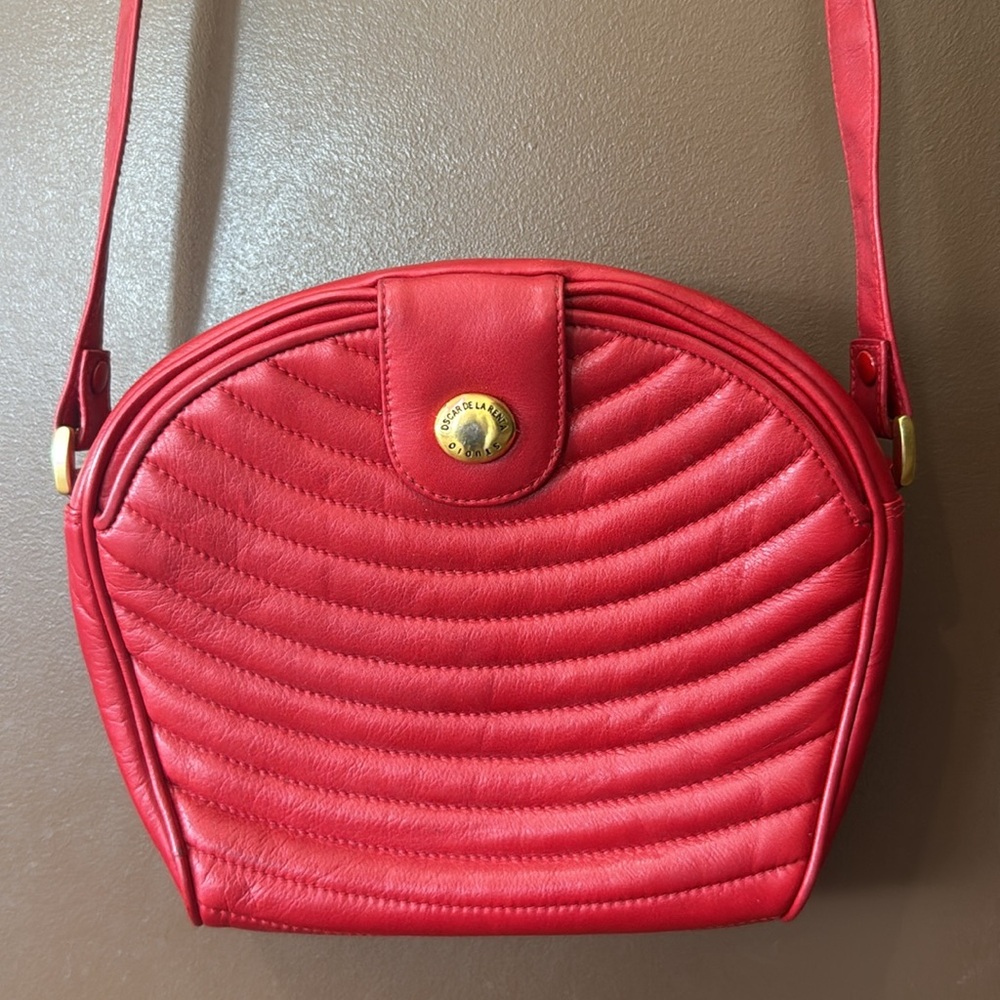 Oscar De La Renta Studio Red Leather Small Purse - Picture 3 of 13